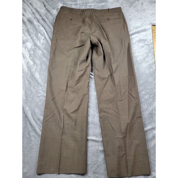 Brooks Brothers 346 Mens Wool Dress Pants 38x32 Flat Front Brown - Picture 8 of 8